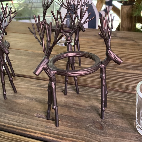 Yankee Candle Rustic Woodsy Triple Twiggy Deer Glass and Metal Votive Holders 🦌 - Picture 8 of 16
